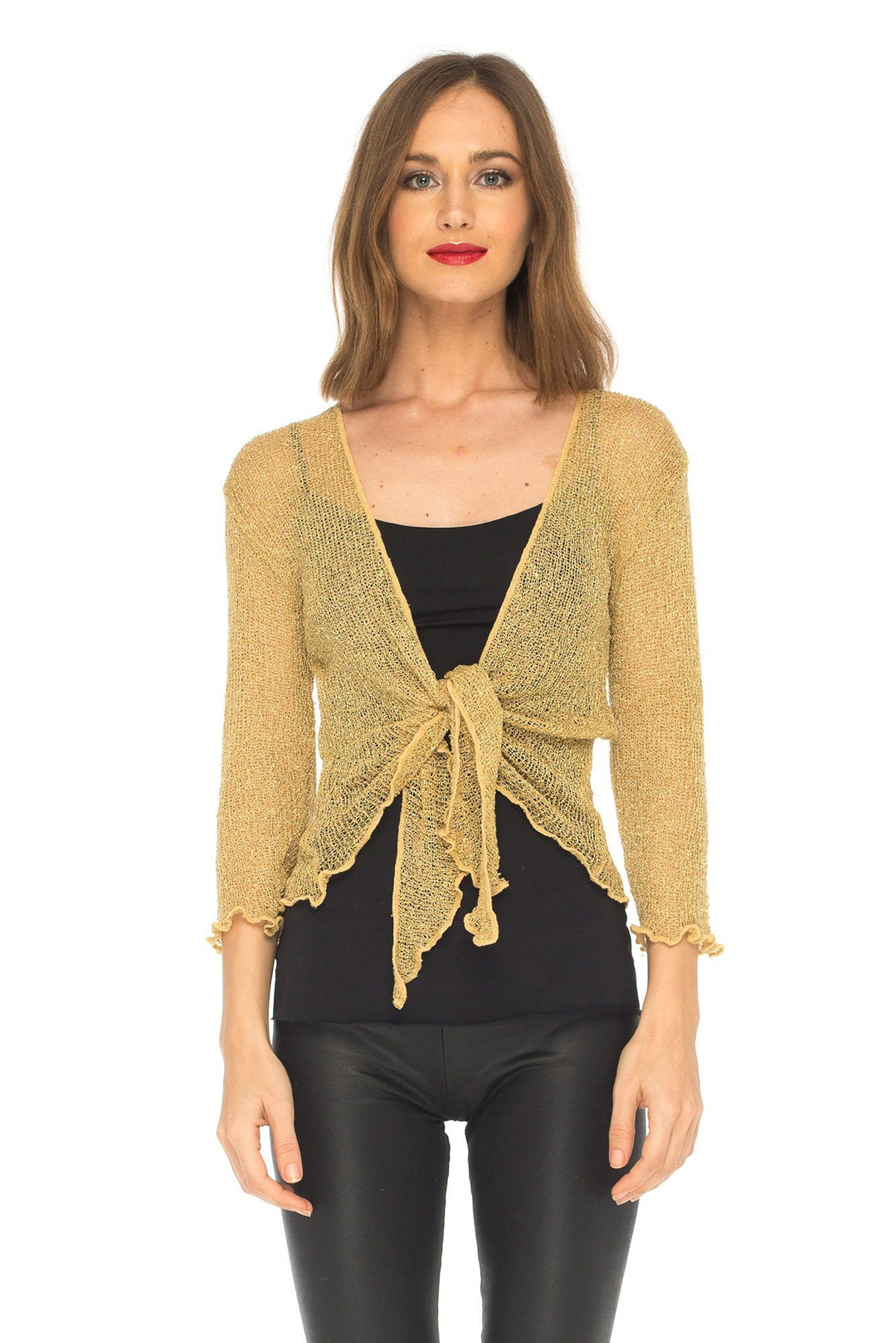 SHU - SHI Womens Sparkly Knit Sheer Shrug Cardigan Bolero Top One Size Fits Most - Love ShuShi