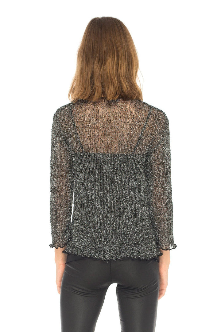 SHU - SHI Womens Sparkly Knit Sheer Shrug Cardigan Bolero Top One Size Fits Most - Love ShuShi