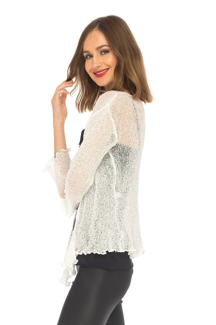 SHU - SHI Womens Sparkly Knit Sheer Shrug Cardigan Bolero Top One Size Fits Most - Love ShuShi