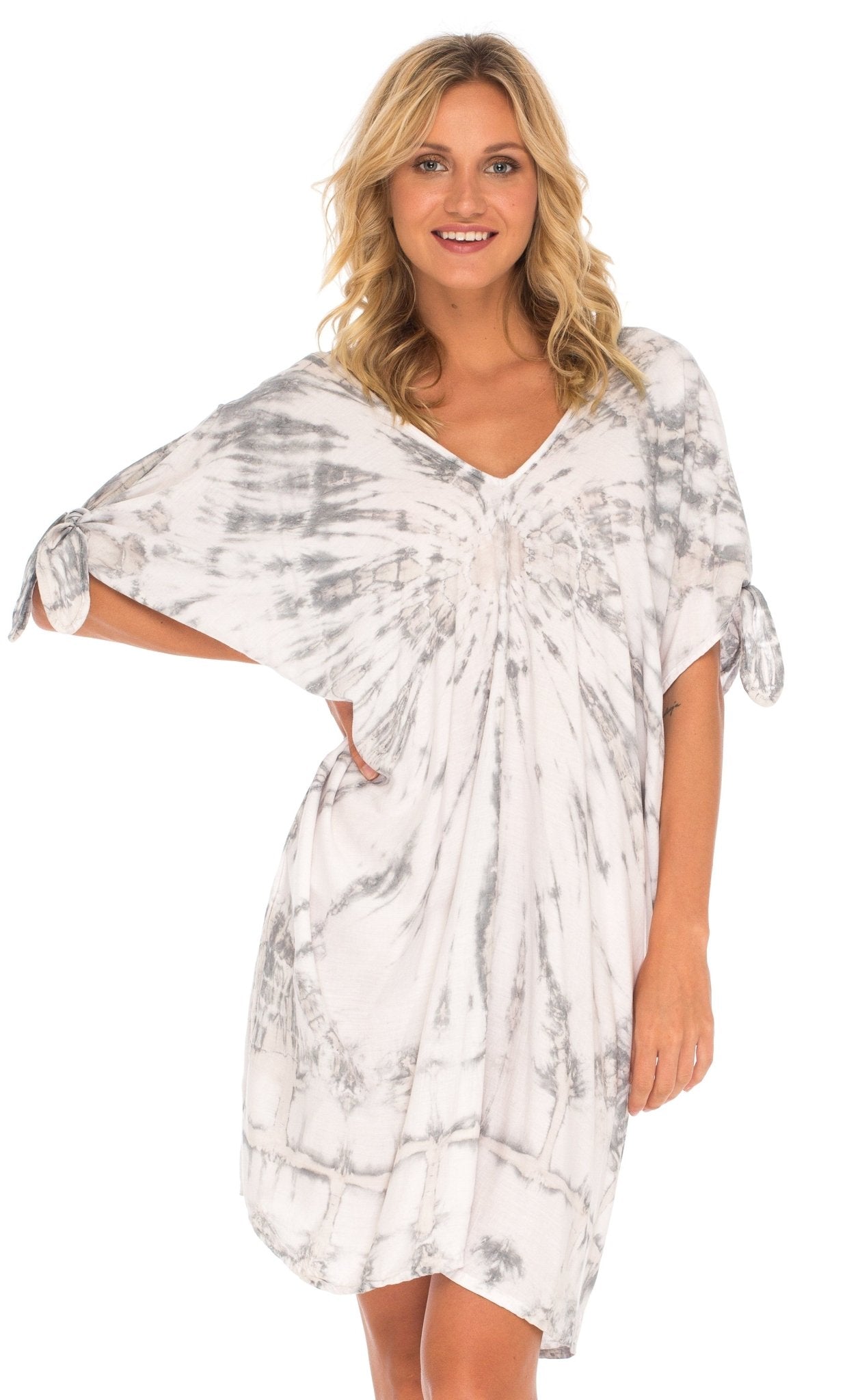 SHU - SHI Women's Tie Dye Beach Cover - Up | Loose Kaftan Tunic Dress Poncho Top - Love ShuShi