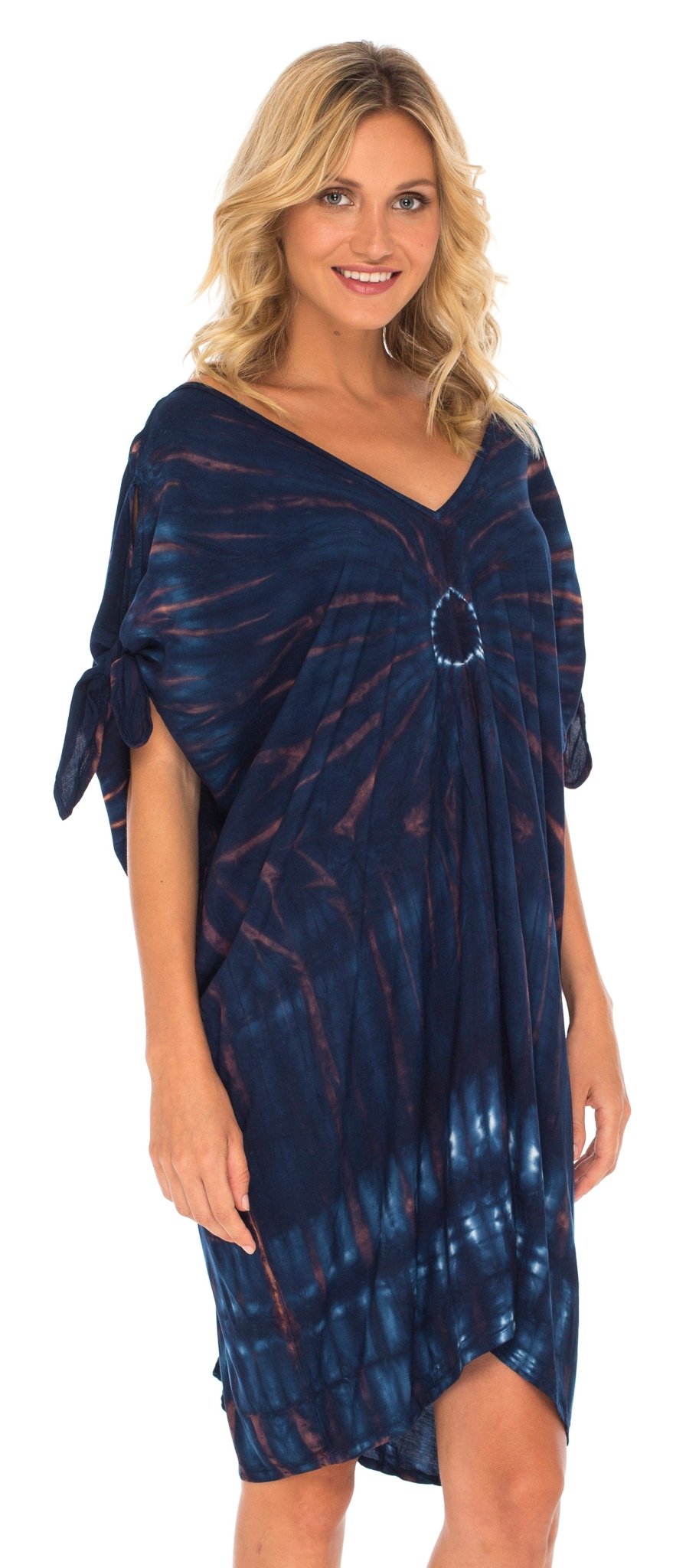 SHU - SHI Women's Tie Dye Beach Cover - Up | Loose Kaftan Tunic Dress Poncho Top - Love ShuShi