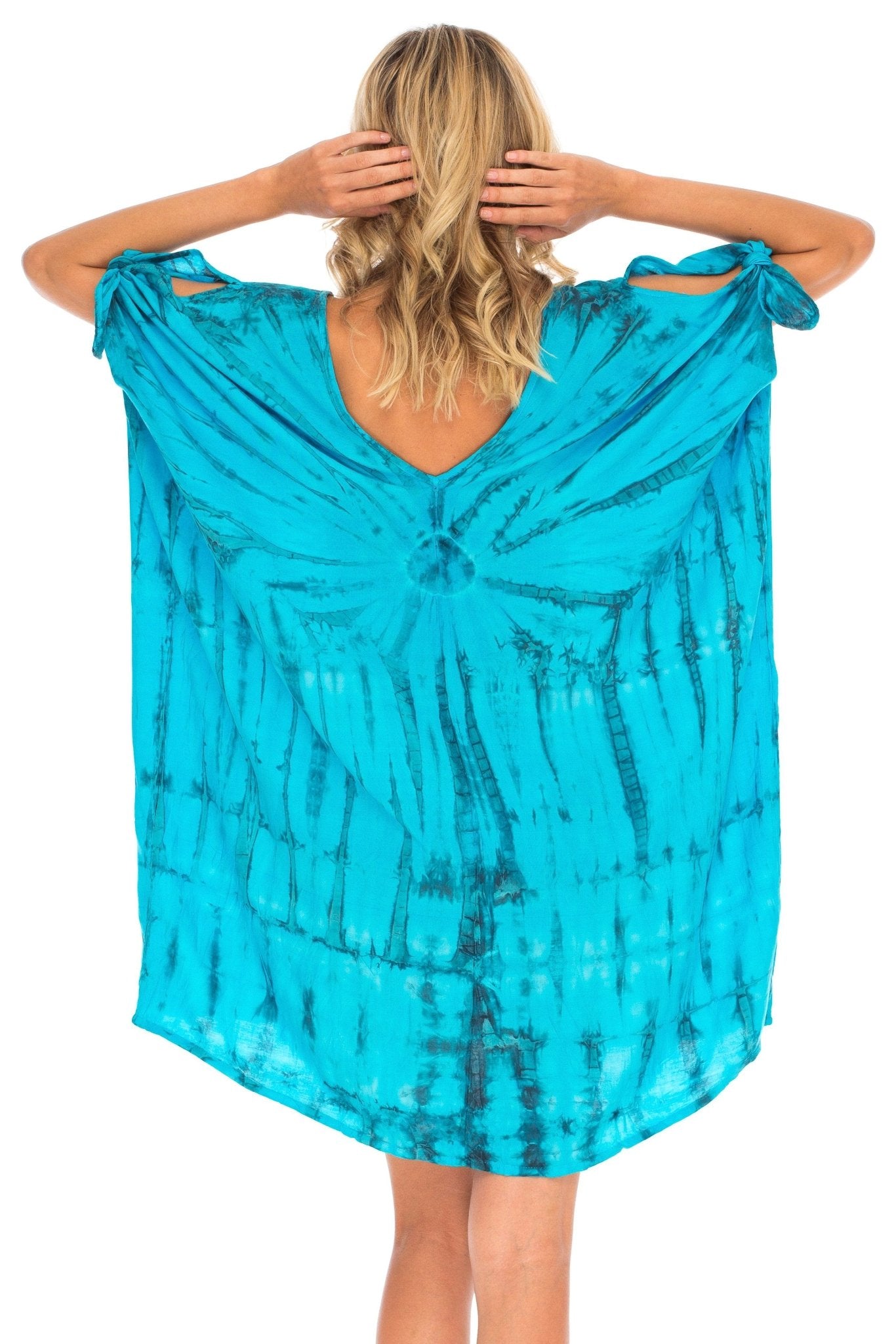 SHU - SHI Women's Tie Dye Beach Cover - Up | Loose Kaftan Tunic Dress Poncho Top - Love ShuShi