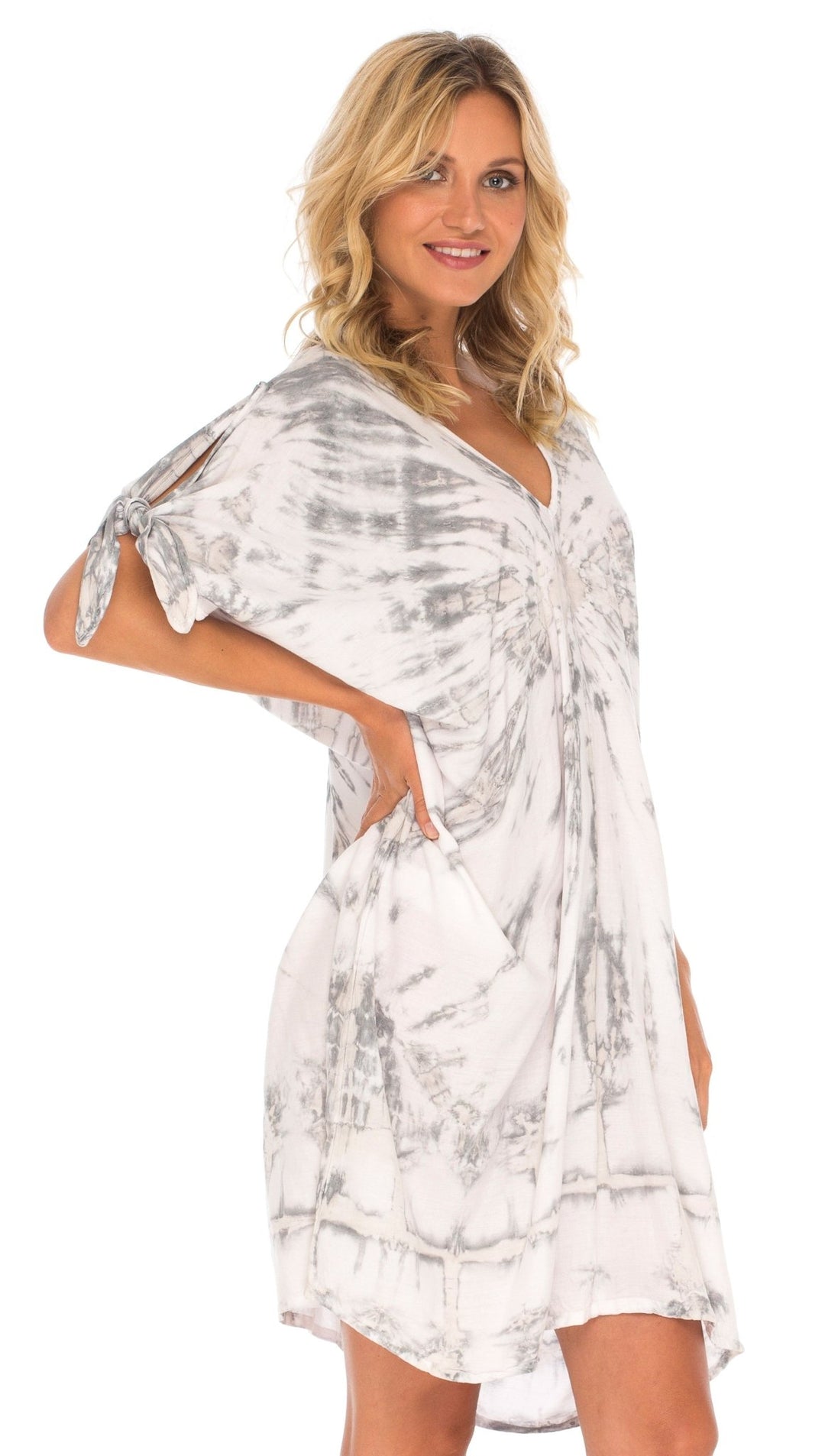 SHU - SHI Women's Tie Dye Beach Cover - Up | Loose Kaftan Tunic Dress Poncho Top - Love ShuShi