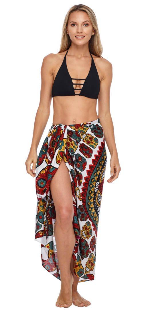 Sugar Skull Long Sarong with Fringe - Love ShuShi