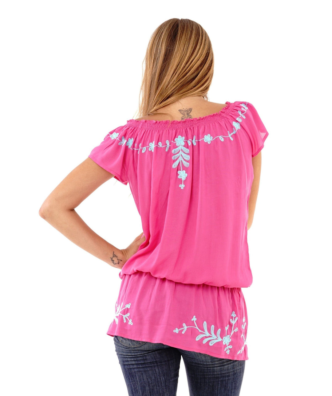 Talia Summer Embroidered, Off Shoulder, Tunic Top - Love ShuShi