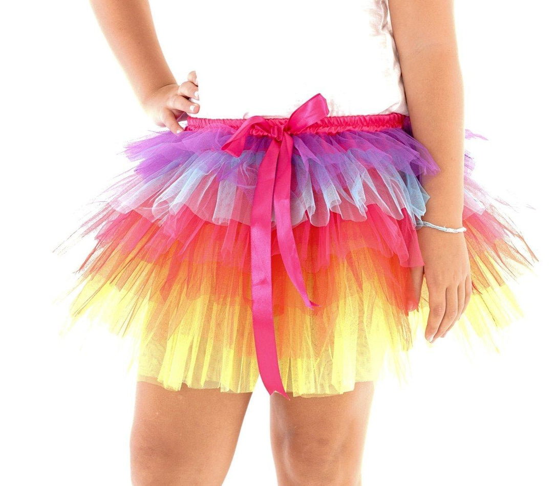 Tulle Tutu Layered Skirt with Ribbon Bow & Elastic Waistband - Love ShuShi