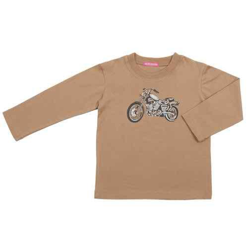 Motorbike Long Sleeve Children's Graphic Tee - Love-Shu-Shi - Brown Tee