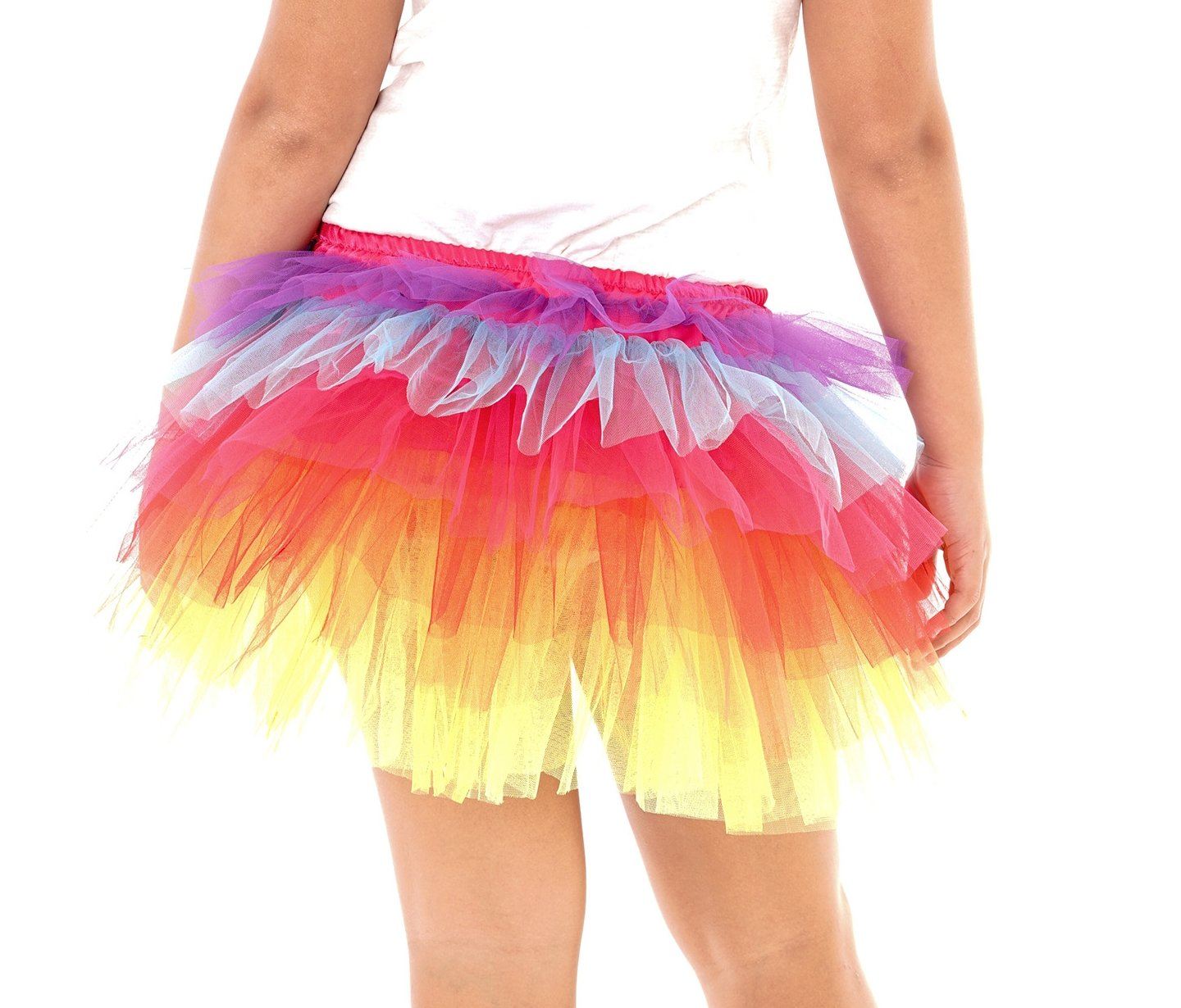 Tulle Tutu Layered Skirt with Ribbon Bow & Elastic Waistband - Love-Shu-Shi