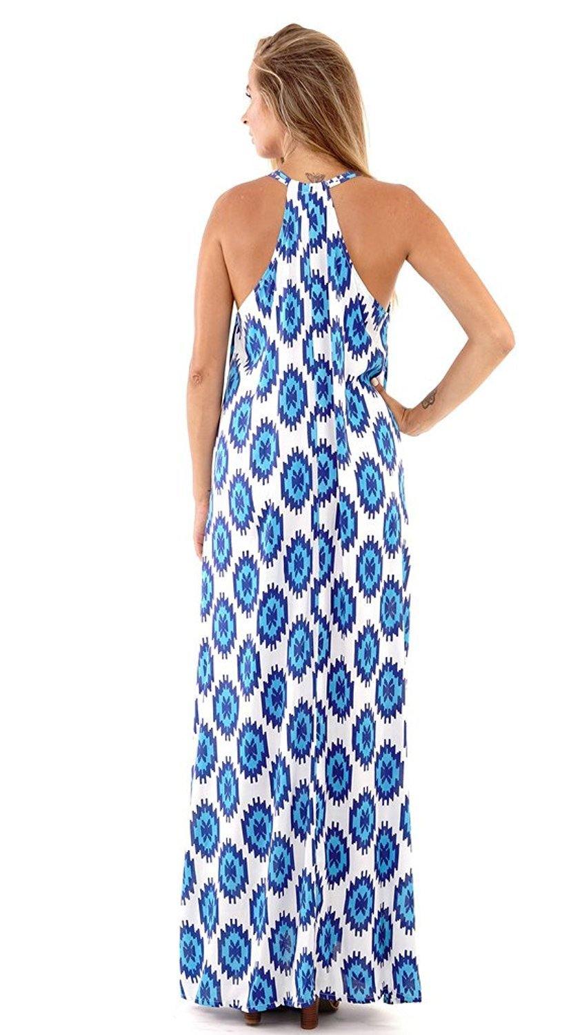 Viola Sleeveless Bohemian Maxi Summer Dress - Love-Shu-Shi-Navy/Blue Dress