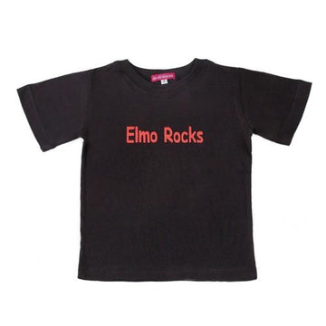 Elmo Rocks Short Sleeve Children's Graphic Tee - Love-Shu-Shi - Black Tee
