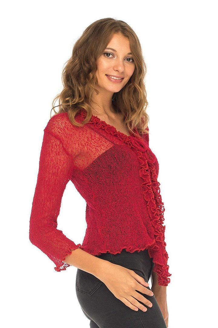 Ruffle Tie Top Shrug - Love-Shu-Shi