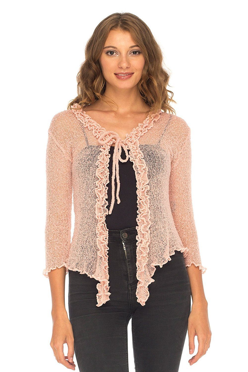 Ruffle Tie Top Shrug - Love-Shu-Shi