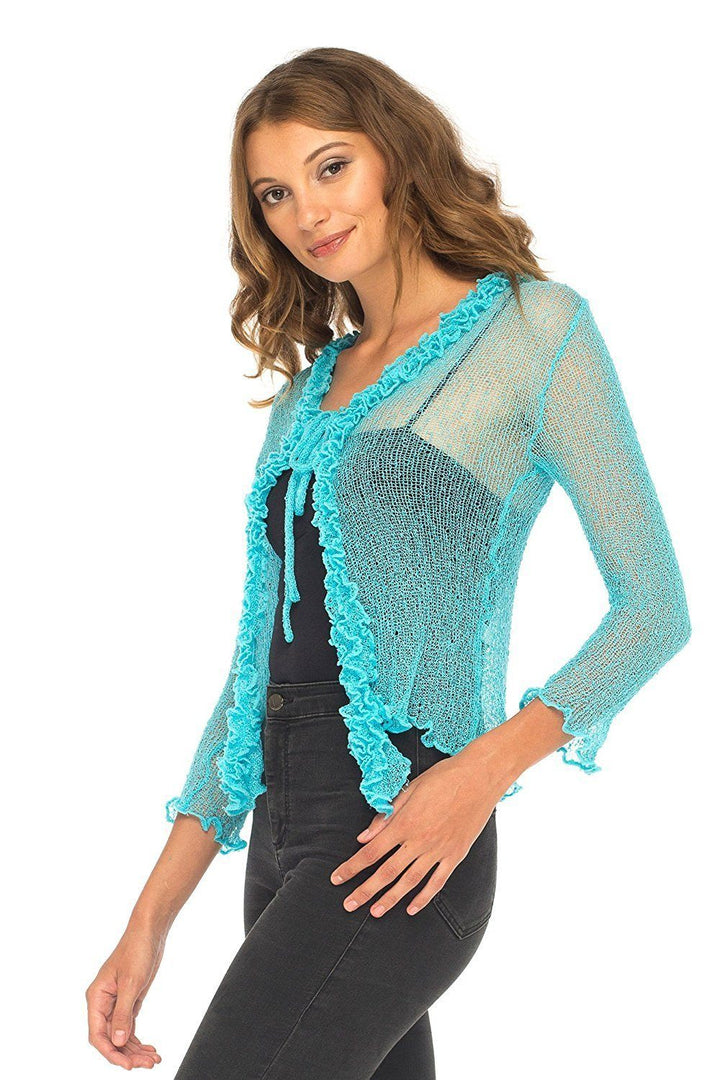 Ruffle Tie Top Shrug - Love-Shu-Shi