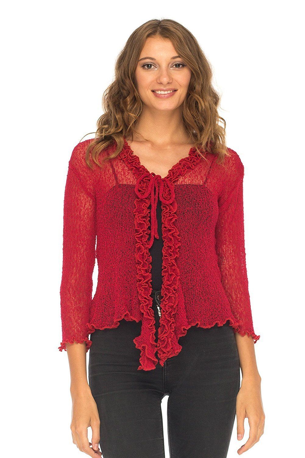 Ruffle Tie Top Shrug - Love-Shu-Shi