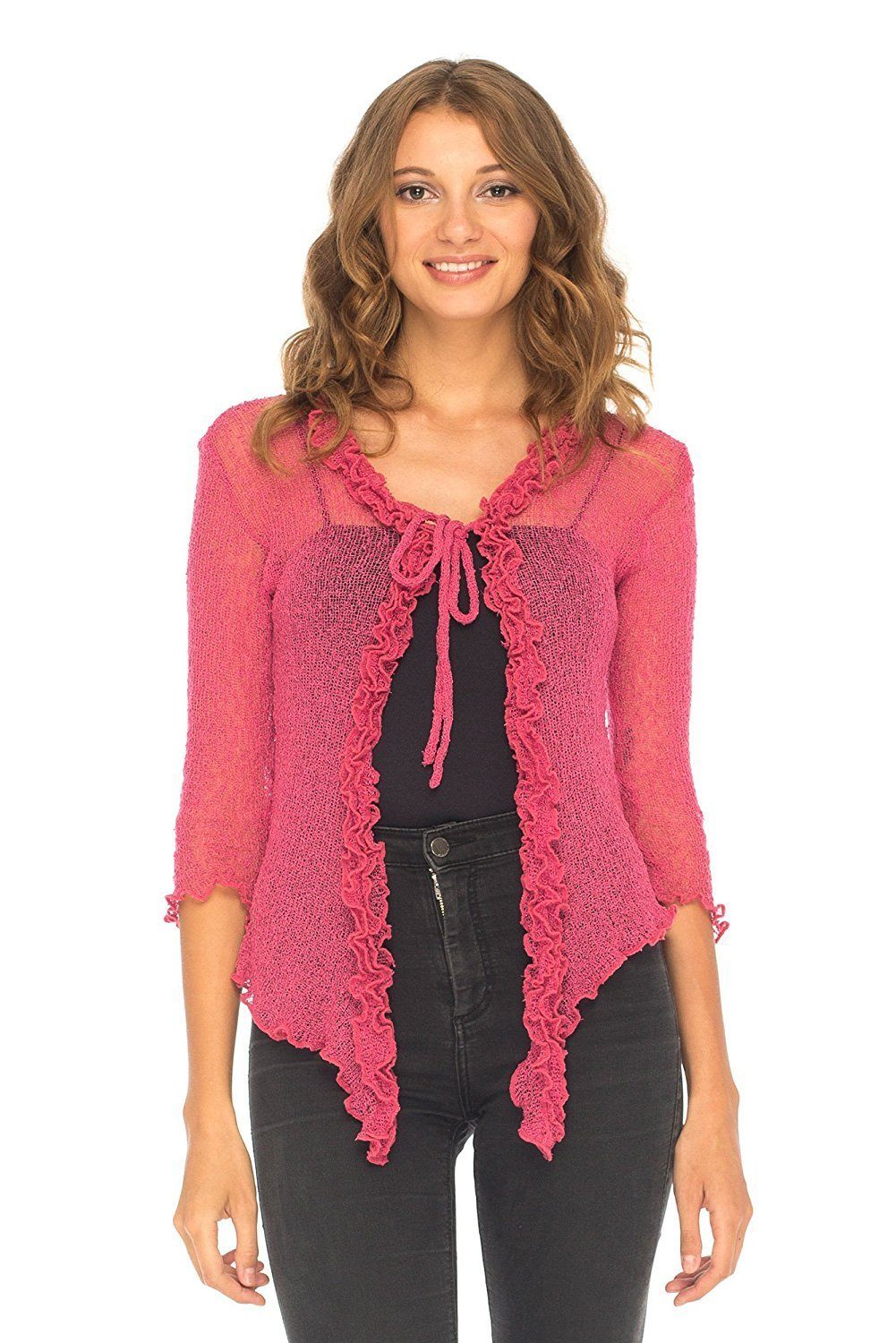 Ruffle Tie Top Shrug - Love-Shu-Shi