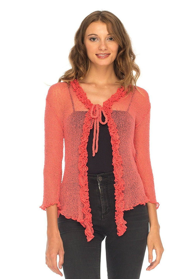 Ruffle Tie Top Shrug - Love-Shu-Shi