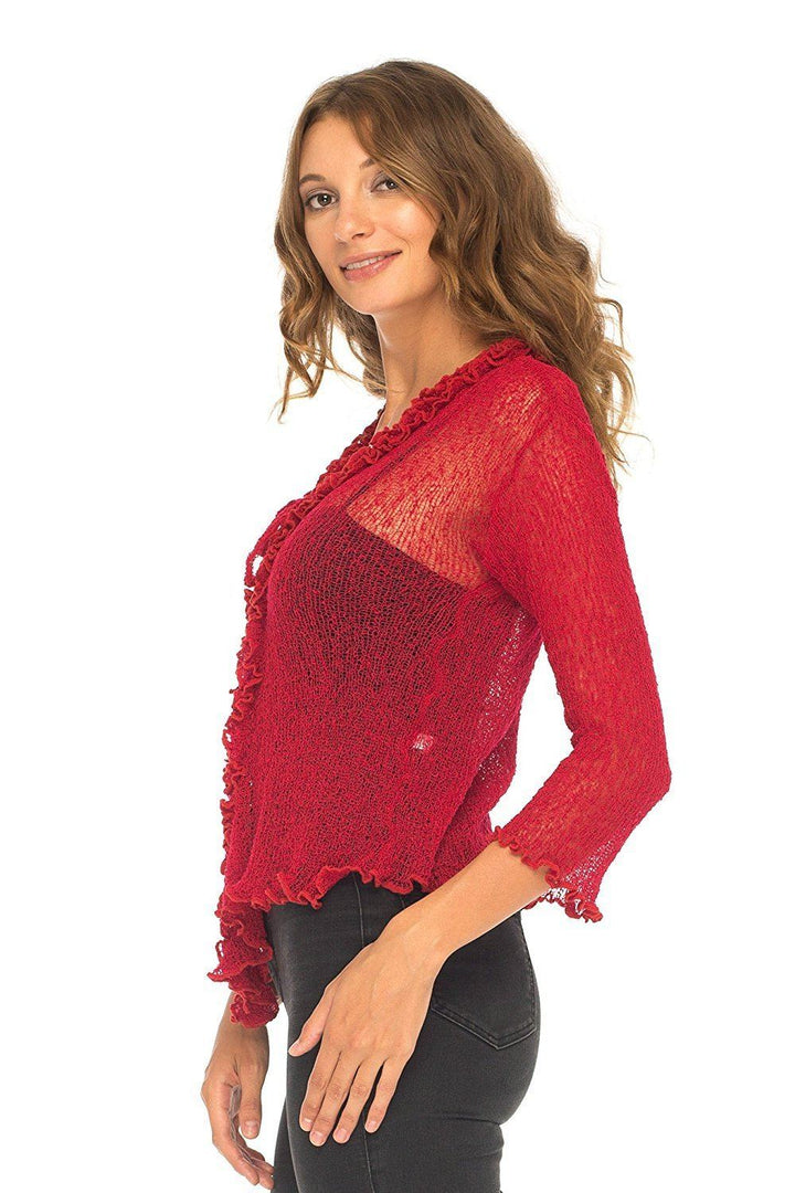 Ruffle Tie Top Shrug - Love-Shu-Shi