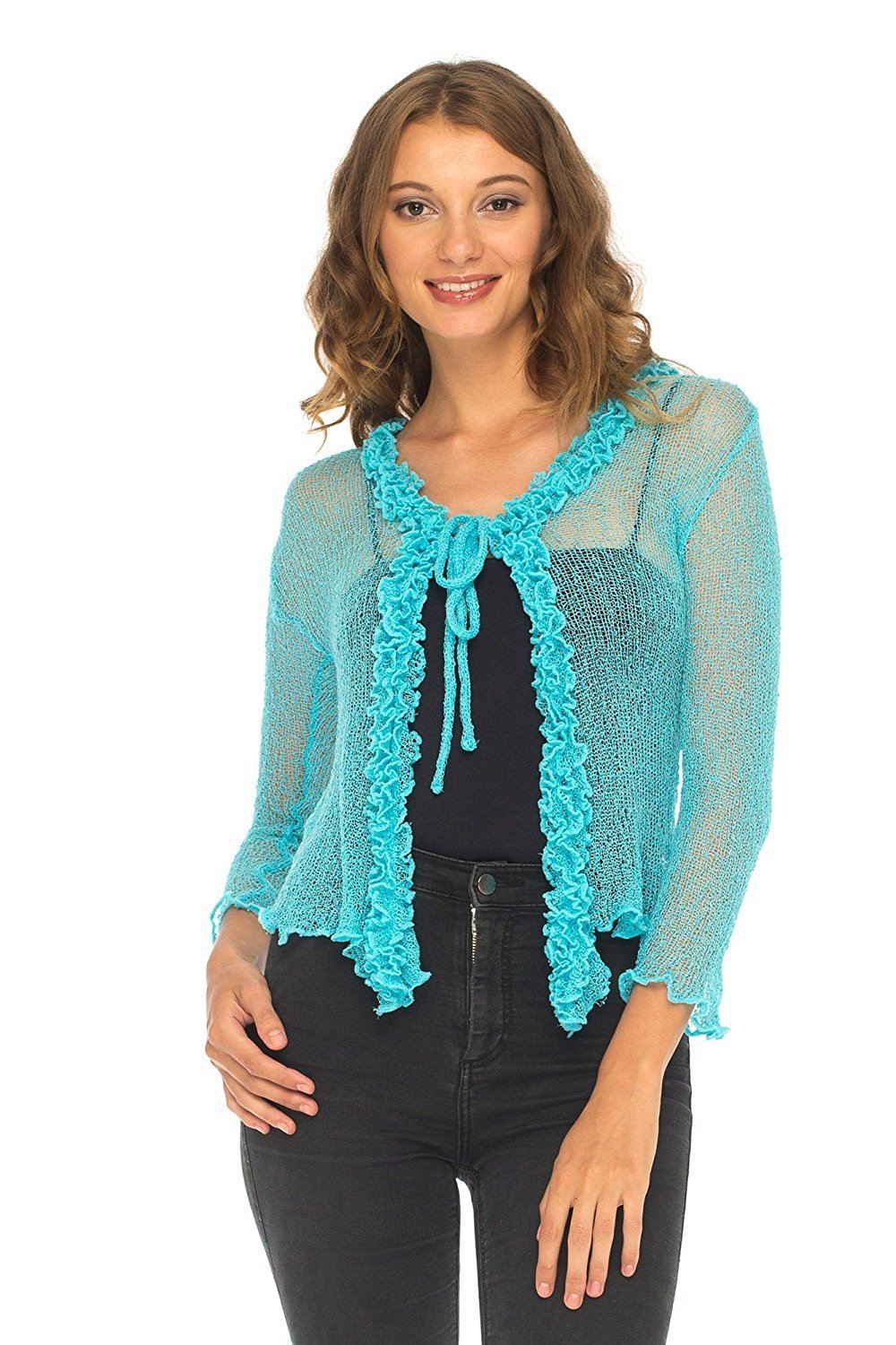 Ruffle Tie Top Shrug - Love-Shu-Shi