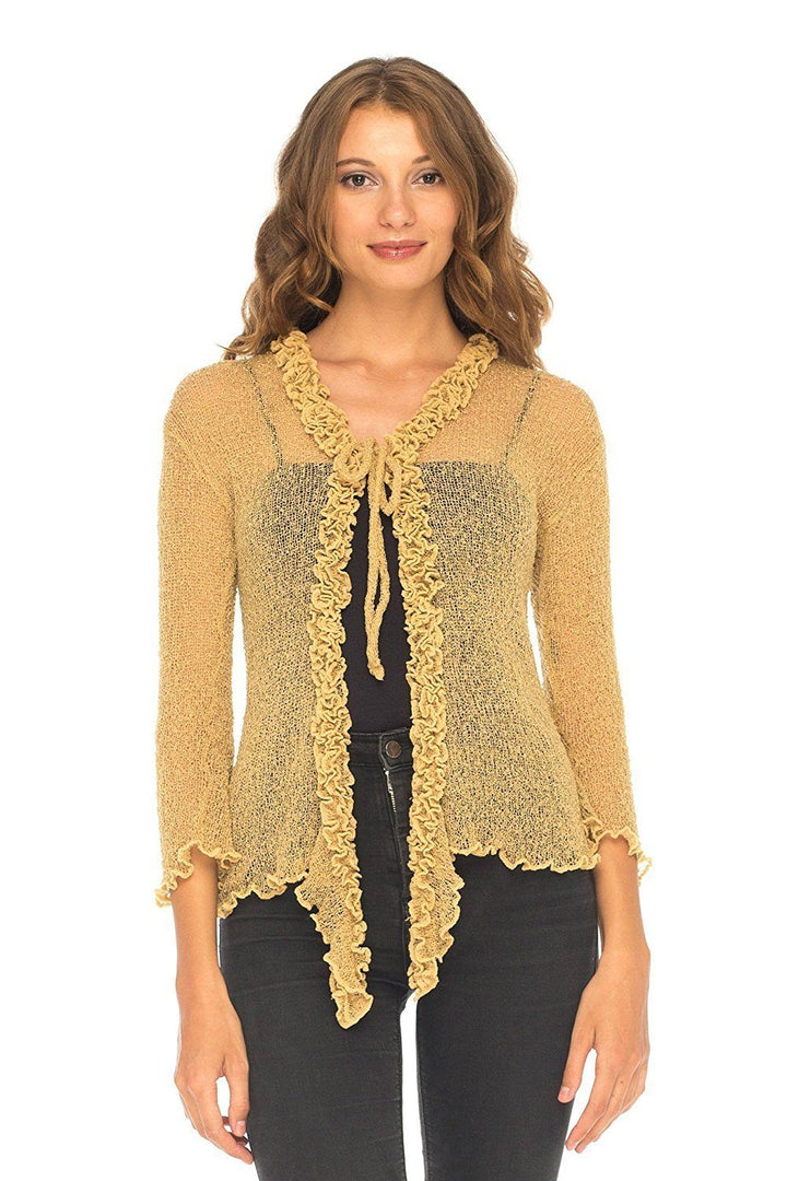 Ruffle Tie Top Shrug - Love-Shu-Shi