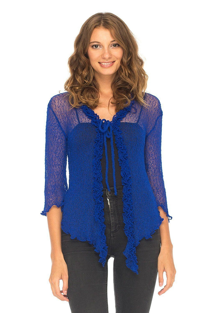 Ruffle Tie Top Shrug - Love-Shu-Shi