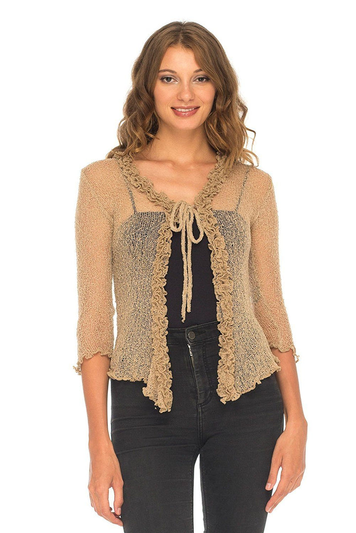 Ruffle Tie Top Shrug - Love-Shu-Shi