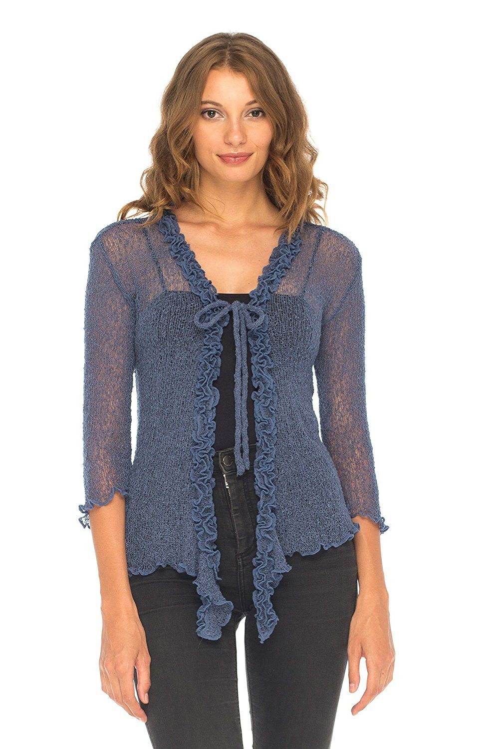 Ruffle Tie Top Shrug - Love-Shu-Shi