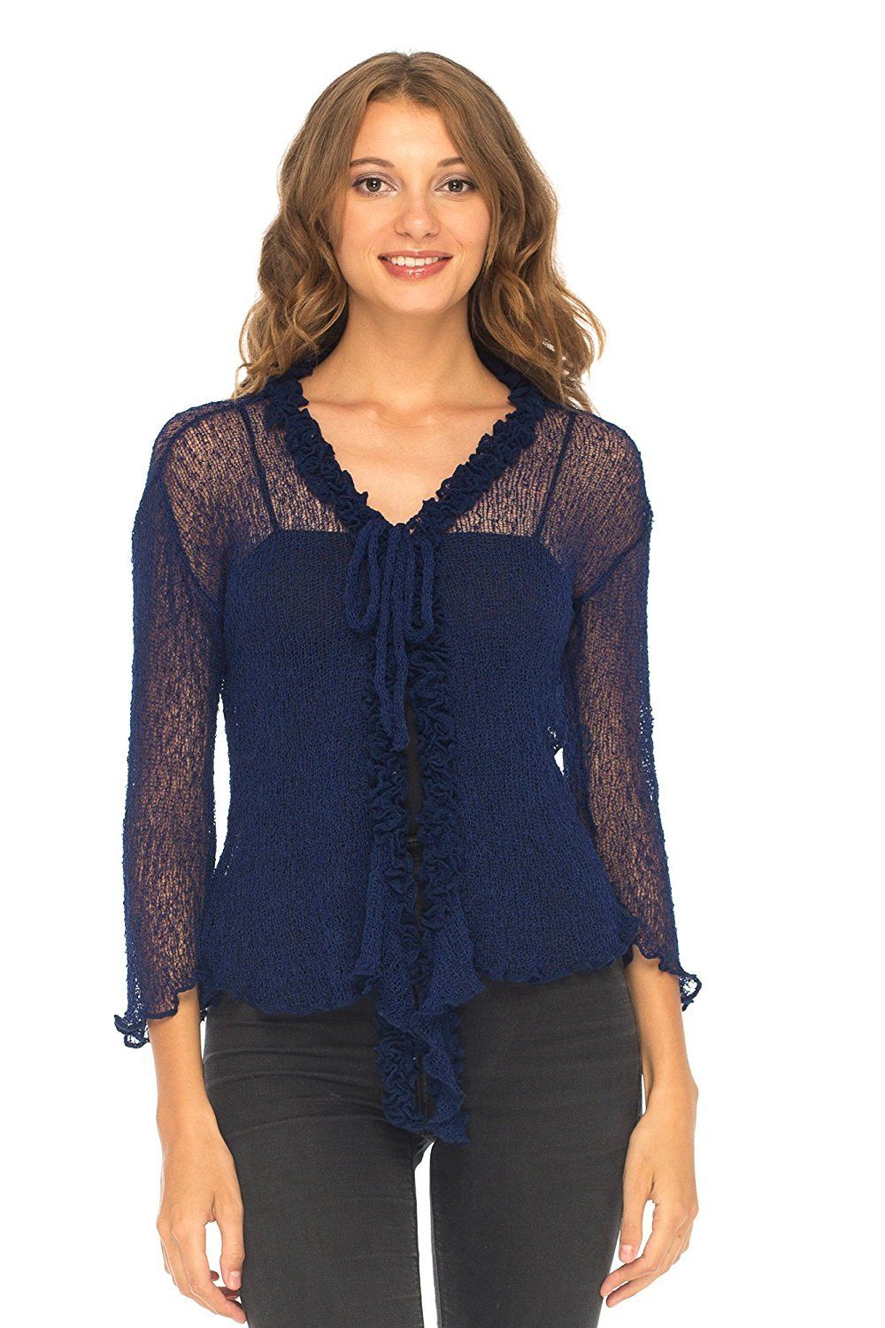 Ruffle Tie Top Shrug - Love-Shu-Shi