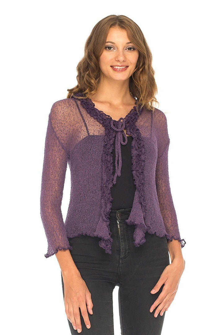 Ruffle Tie Top Shrug - Love-Shu-Shi