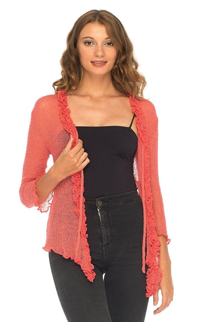 Ruffle Tie Top Shrug - Love-Shu-Shi