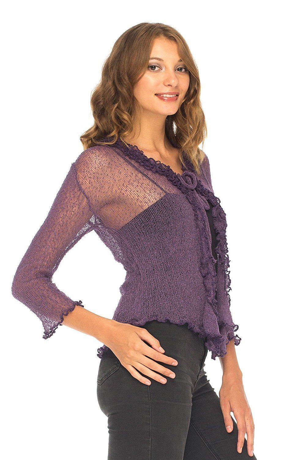 Ruffle Tie Top Shrug - Love-Shu-Shi