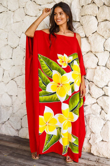 Hand Painted Floral Cold Shoulder Dress - Love ShuShi