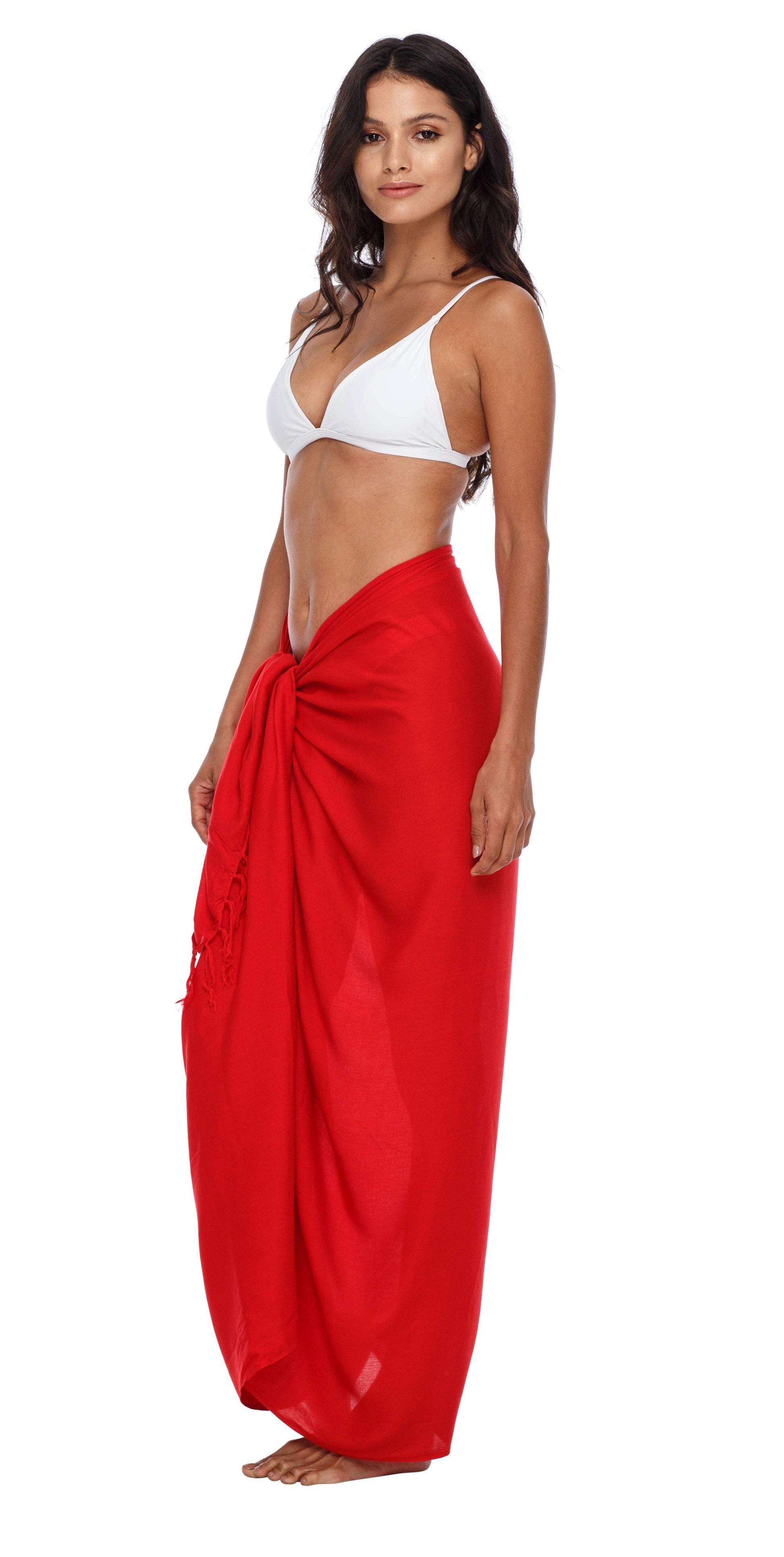 Always For Me Red Plus Size Short Sarong Cover Up