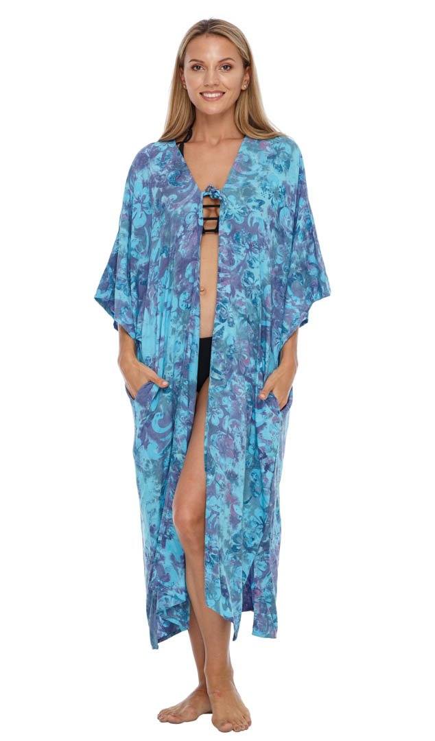 SHU - SHI Women's Open Front Kimono Cardigan Robe - Beach Cover - Up, Loose Fit, One Size - Love ShuShi