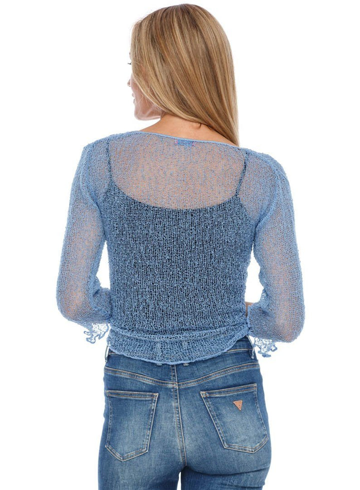 Knitted Tie Top Sheer Shrug - Love-Shu-Shi