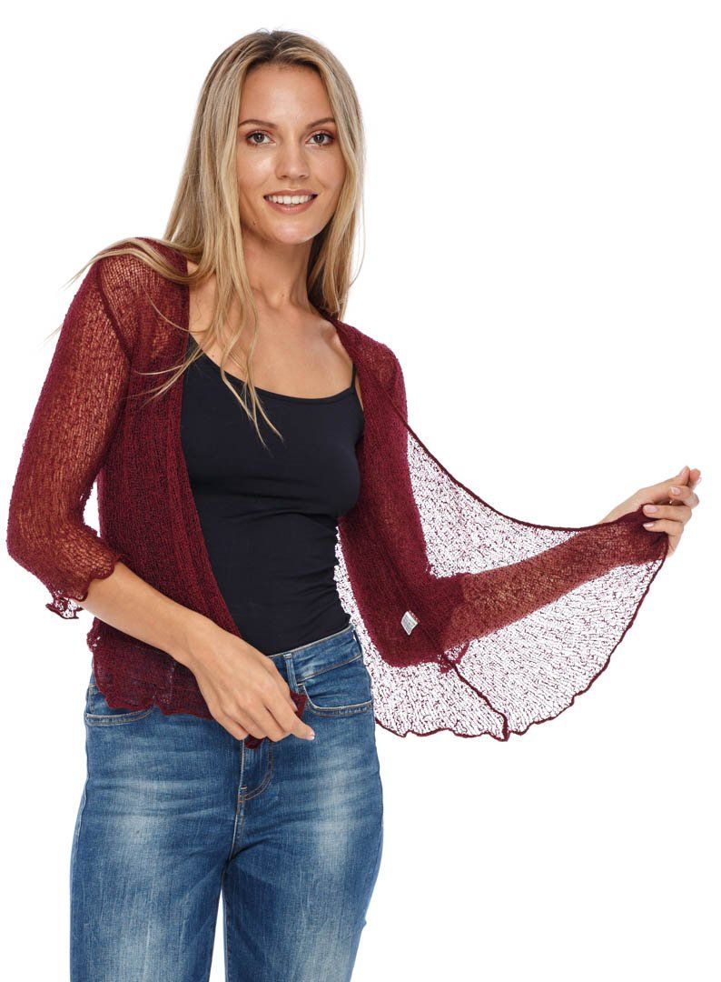 Knitted Tie Top Sheer Shrug - Love-Shu-Shi