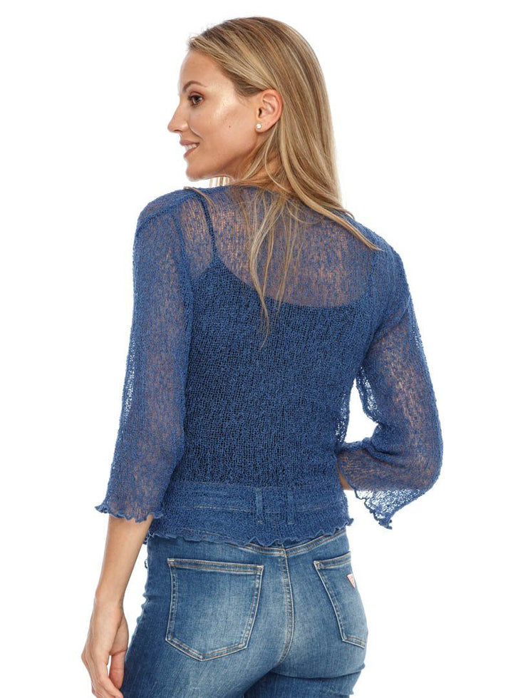 Knitted Tie Top Sheer Shrug - Love-Shu-Shi