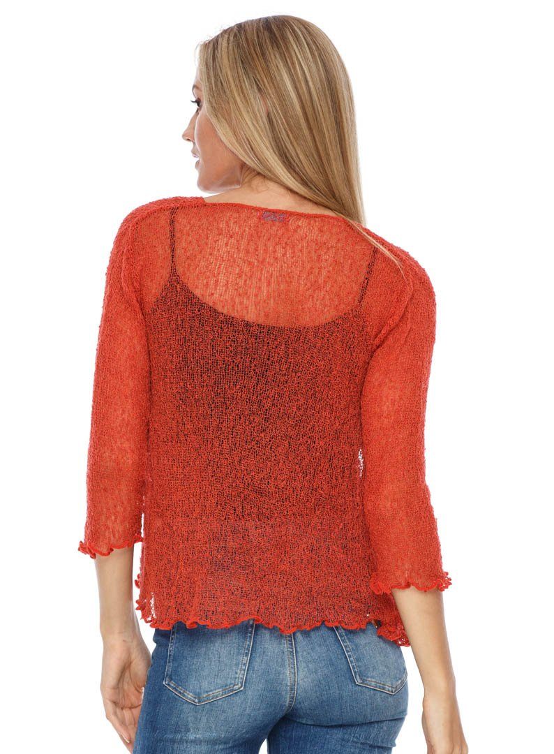 Knitted Tie Top Sheer Shrug - Love-Shu-Shi