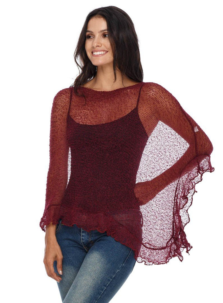 Feminine Flaire Poncho - LOVE SHU SHI