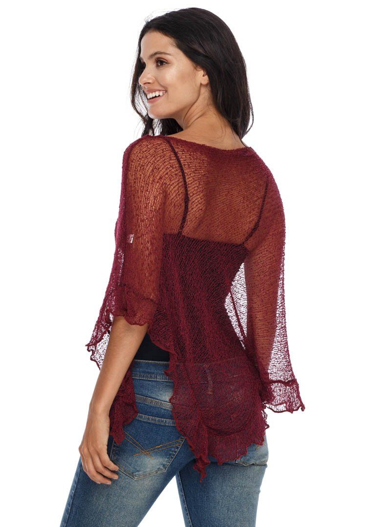 Feminine Flaire Poncho - LOVE SHU SHI