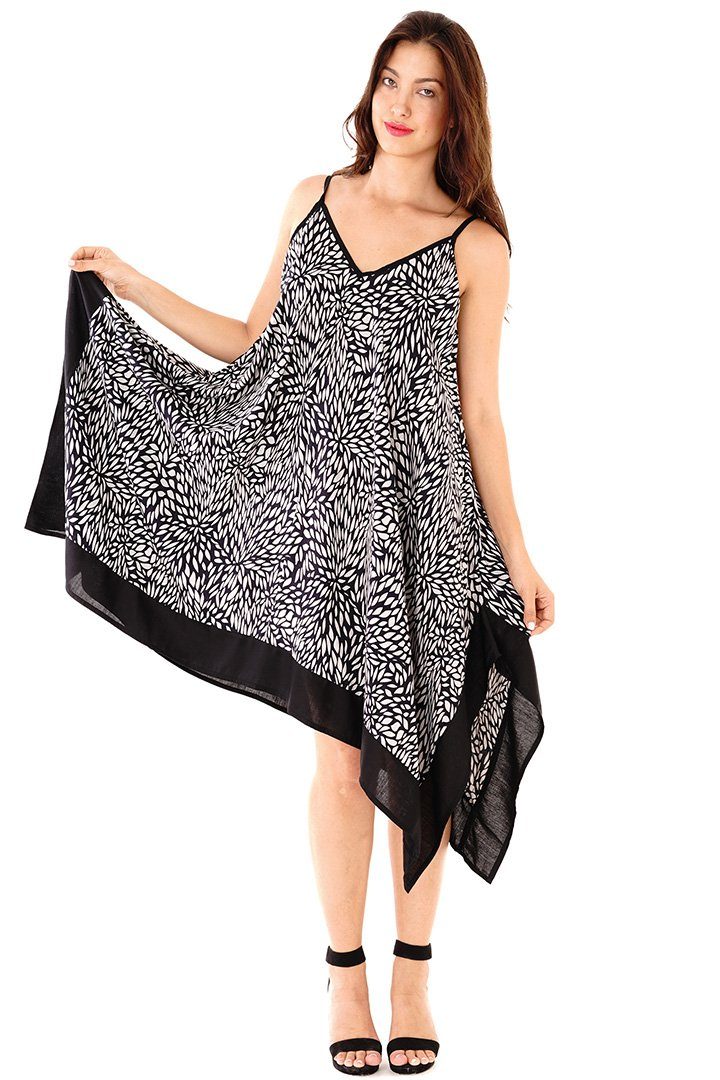Fiona Handkerchief Summer Leaf Print Dress - Love-Shu-Shi