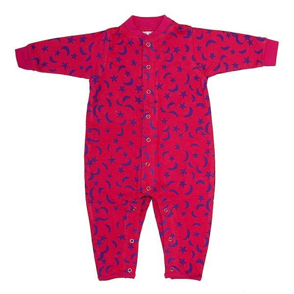 Pink with Moon and Stars Baby Romper One-Piece 100% Cotton Batik Jersey - Love-Shu-Shi