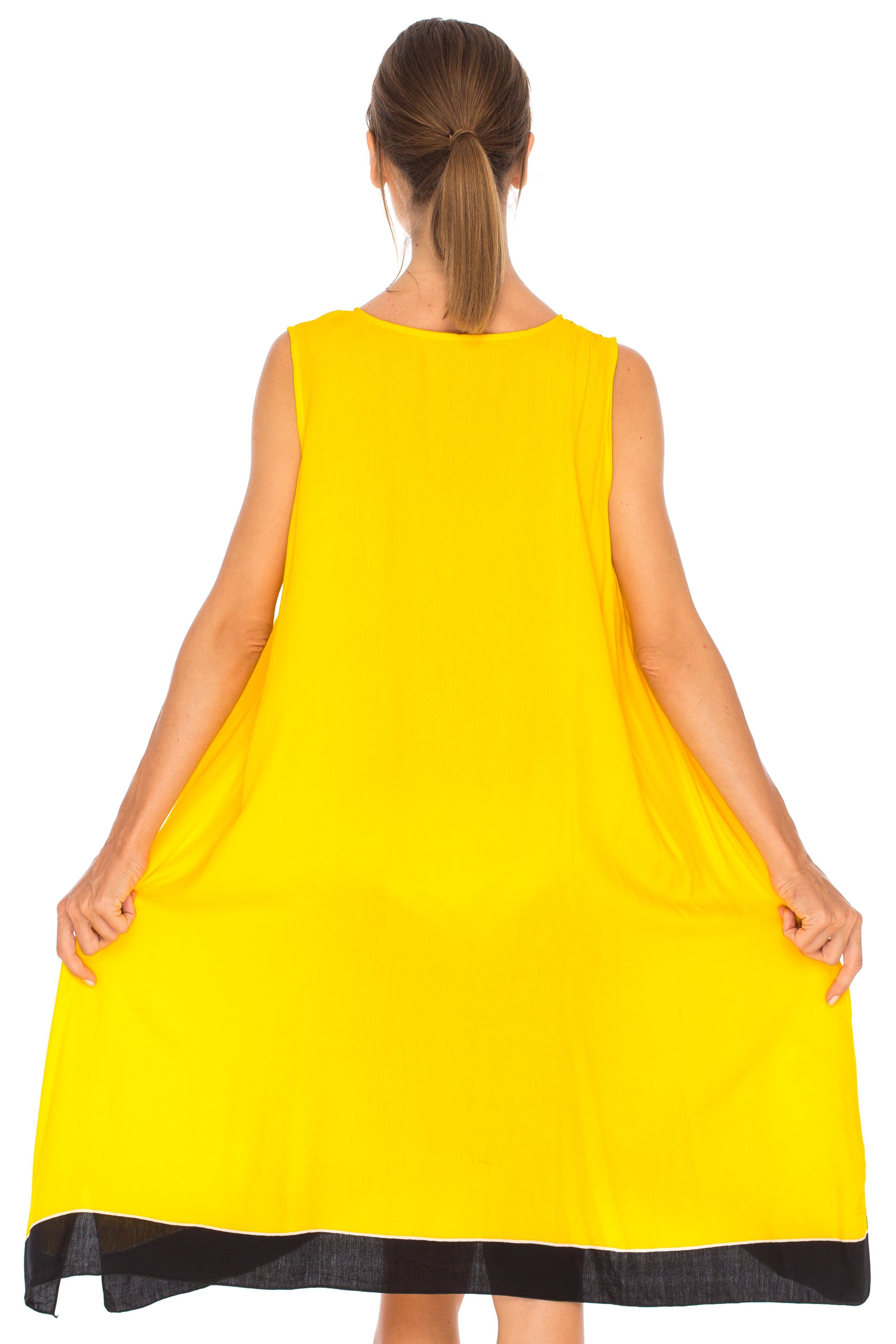 Short mustard yellow outlet sleeveless dress