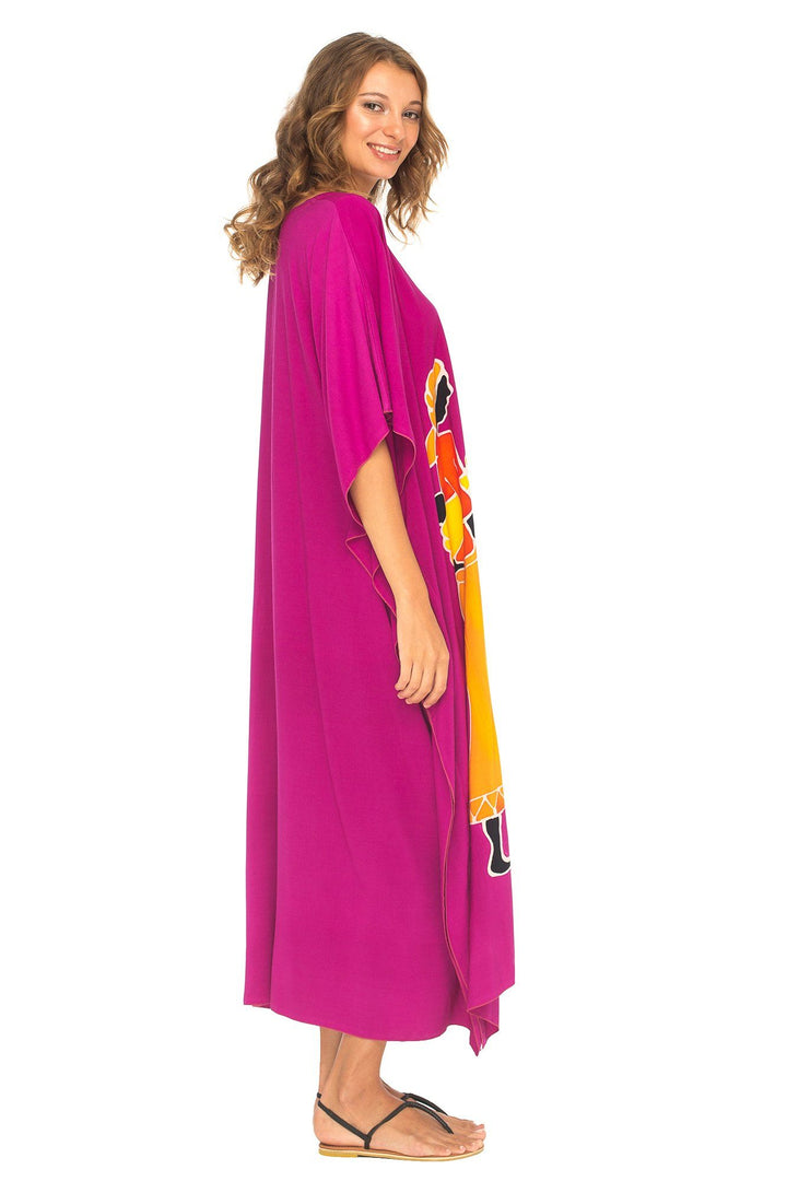 SHU - SHI Women's Long Kaftan Beach Maxi Dress - Casual Plus Size Cover Up - Love ShuShi