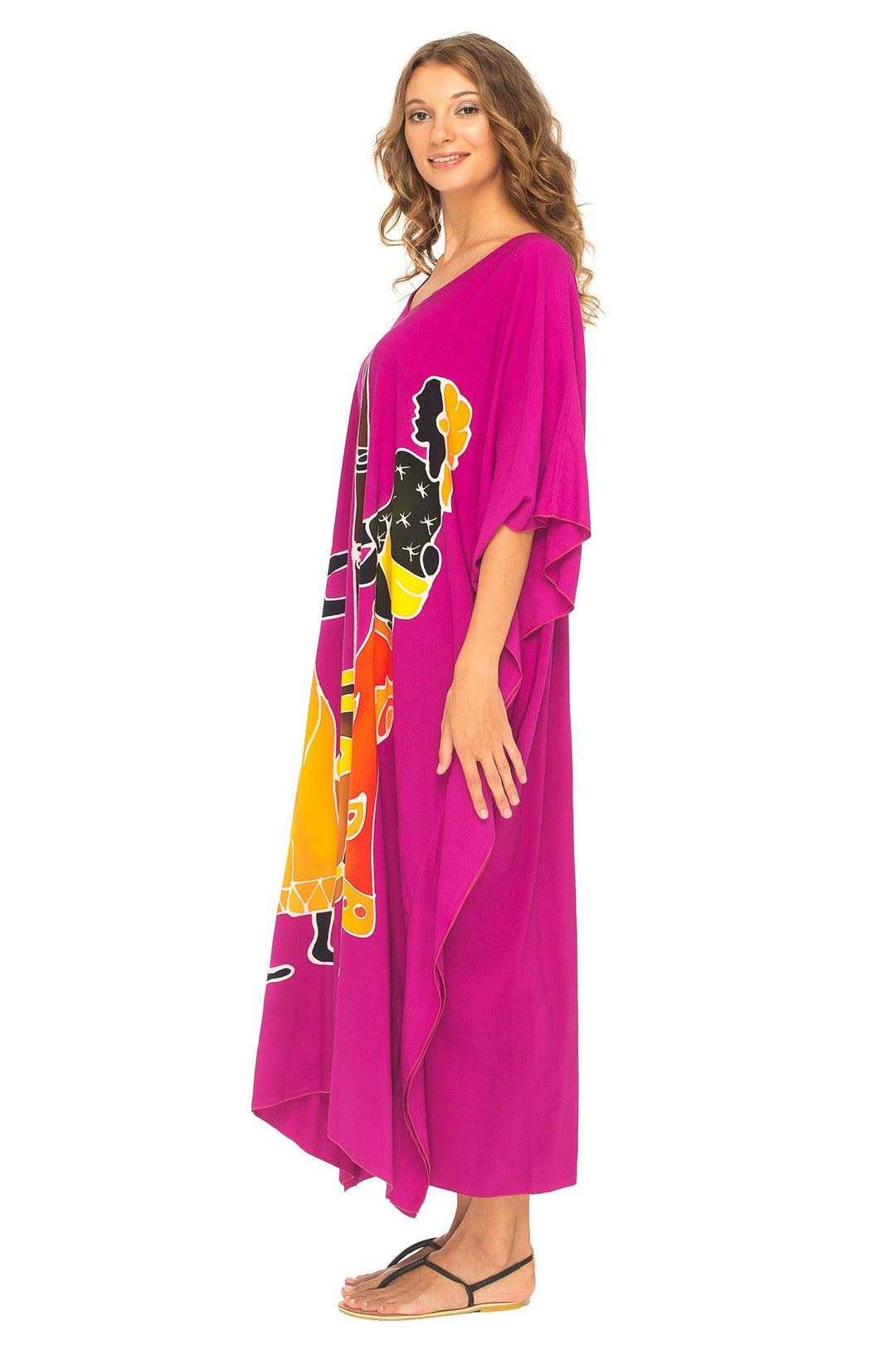 SHU - SHI Women's Long Kaftan Beach Maxi Dress - Casual Plus Size Cover Up - Love ShuShi