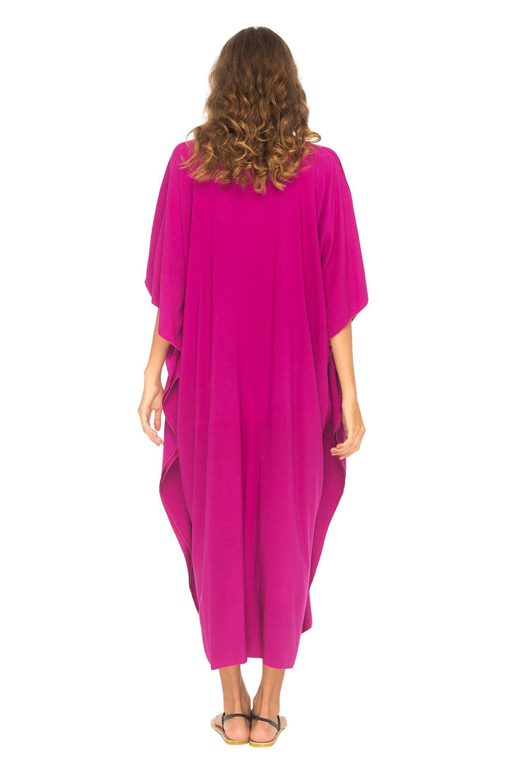 SHU - SHI Women's Long Kaftan Beach Maxi Dress - Casual Plus Size Cover Up - Love ShuShi