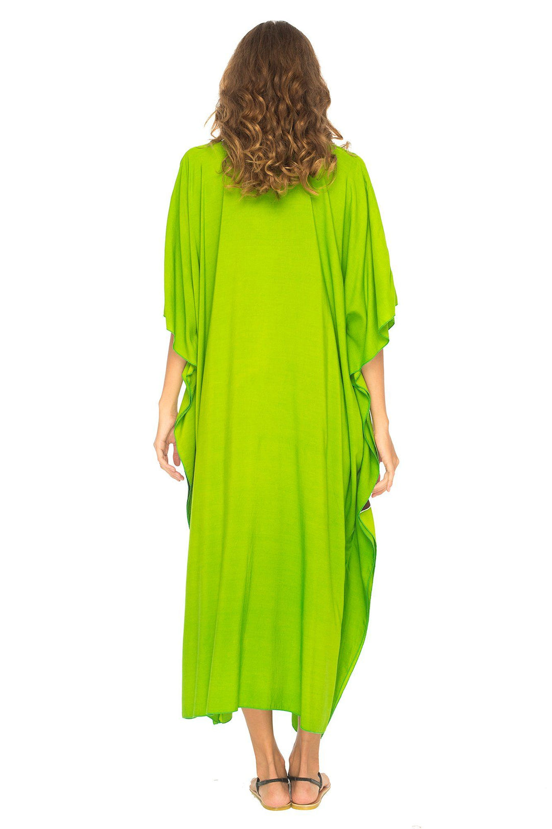 SHU - SHI Women's Long Kaftan Beach Maxi Dress - Casual Plus Size Cover Up - Love ShuShi