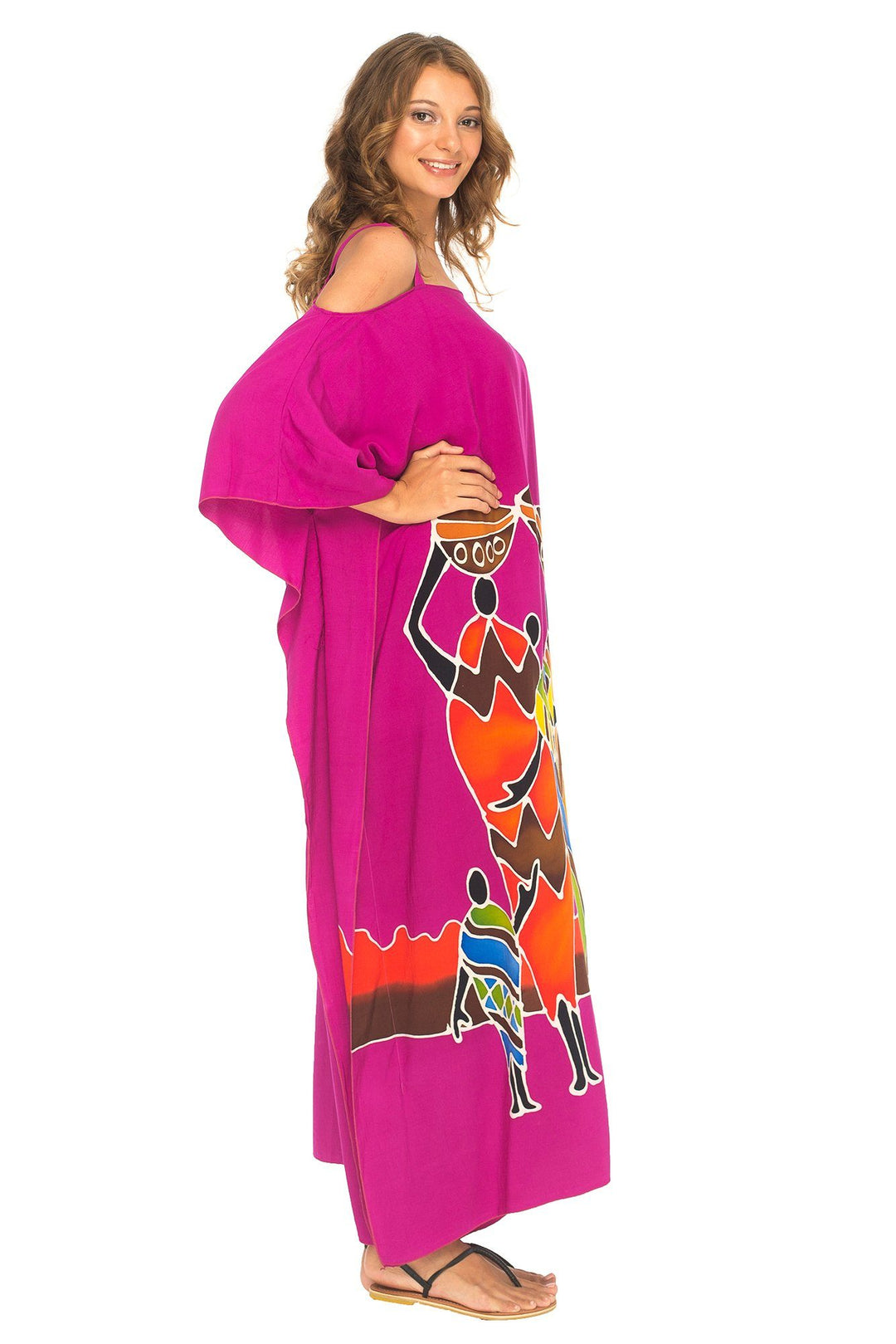 SHU - SHI Women's Kaftan Maxi Dress - Cold Shoulder, Casual Long Beach Cover - Up, Plus Size Caftan - Love ShuShi