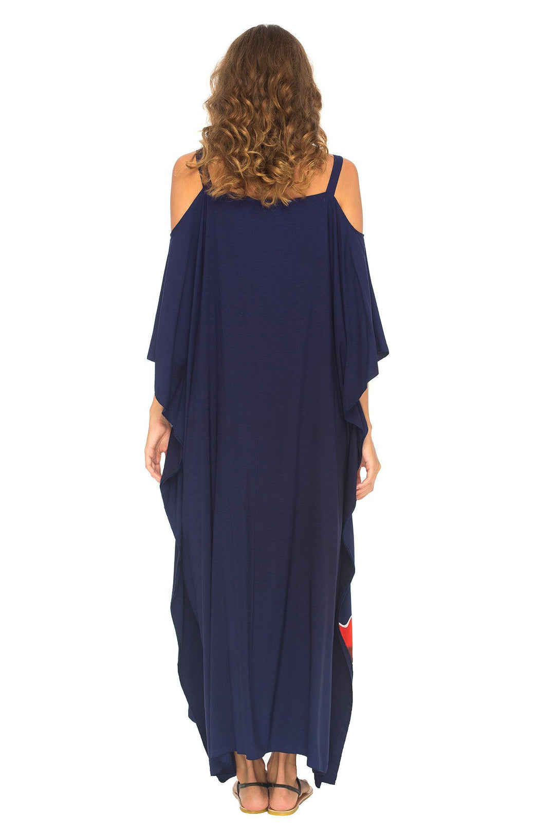 SHU - SHI Women's Kaftan Maxi Dress - Cold Shoulder, Casual Long Beach Cover - Up, Plus Size Caftan - Love ShuShi