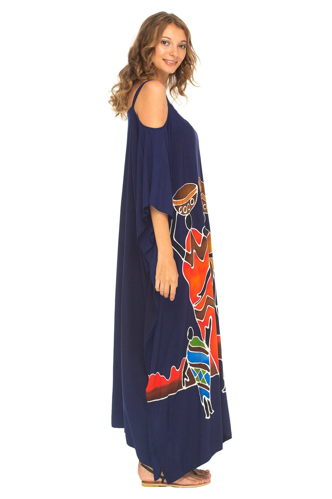 SHU - SHI Women's Kaftan Maxi Dress - Cold Shoulder, Casual Long Beach Cover - Up, Plus Size Caftan - Love ShuShi