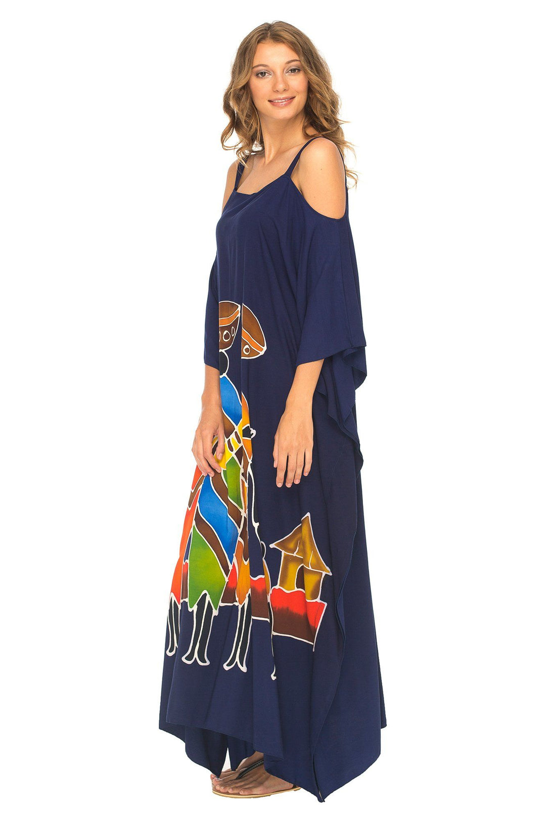 SHU - SHI Women's Kaftan Maxi Dress - Cold Shoulder, Casual Long Beach Cover - Up, Plus Size Caftan - Love ShuShi